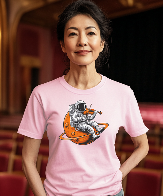 Astronaut Playing Violin T-Shirt – Heavyweight Cotton Classic Fit Tee
